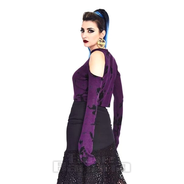 Jawbreaker Tie Dye Cold Shoulder Jumper (Purple) 7 Jawbreaker Tie Dye Cold Shoulder Jumper (Purple) - Image 5