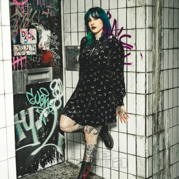 Hell Bunny Misty Moon Dress (Black) 5 Hell Bunny Misty Moon Dress (Black) - Image 3