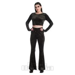 Banned Leopard Print Flare Trousers (Black) -Unique Clothing&Accessories 8d3fb93c2ce116338d56b77c8616