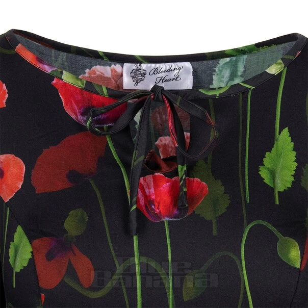 Bleeding Heart Poppies Dress (Black) 5 Bleeding Heart Poppies Dress (Black) - Image 3