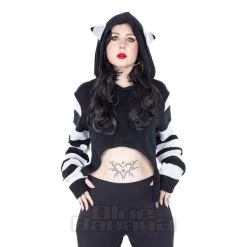 Cupcake Cult Cute Kitty Hoodie (Black/White)