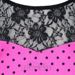 Bleeding Heart Polka Dot Lace Dress (Pink) -Unique Clothing&Accessories 930b67749e8e16b540d9c6f7b663