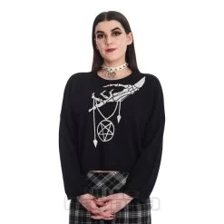 Banned Night Whisperer Pentagram Jumper (Black)