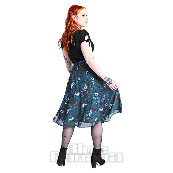 Hell Bunny Sianna Chiffon Skirt (Teal Blue) 5 Hell Bunny Sianna Chiffon Skirt (Teal Blue) - Image 3