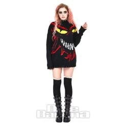 Jawbreaker Laughing Gremlin Oversized Jumper (Black) -Unique Clothing&Accessories a26d03d9ec48aa4a54a22cf84d16