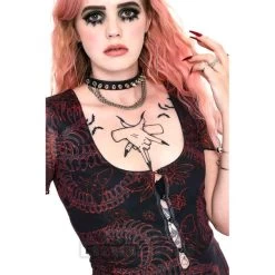 Jawbreaker Skeleton Snake Mesh Dress (Black/Red) -Unique Clothing&Accessories a2926a0756a763d96afa60f41a4c 150634 d