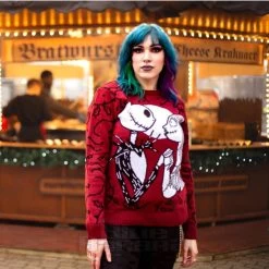 Nightmare Before Christmas Jack & Sally Knit Jumper (Red) -Unique Clothing&Accessories a32ded9545199effe81087f57b85 nightmare before christmas jack and sally knit jumper