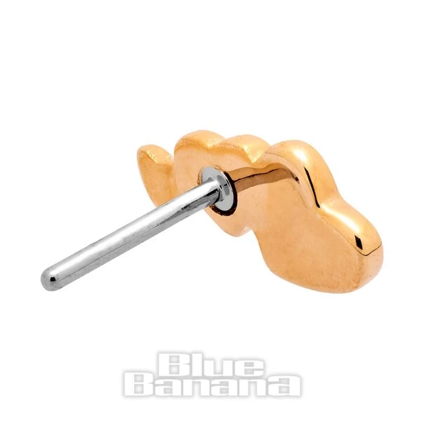 Blue Banana 3 Hearts 14K Gold Threadless Top (Gold) 4 Blue Banana 3 Hearts 14K Gold Threadless Top (Gold) - Image 2