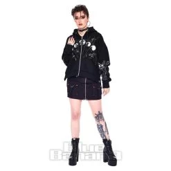 Jawbreaker Cosmic Cat Cropped Hoodie (Black) -Unique Clothing&Accessories a59e5fc39426cbe9ab9b3bbea52d