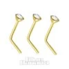Blue Banana 9ct Gold 0.5mm Jewelled Nose Studs (Pack Of 3)
