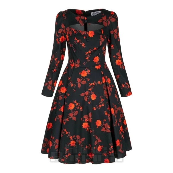 Bleeding Heart Red Flower Dress (Black) 3 Bleeding Heart Red Flower Dress (Black)