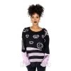 Heartless Split Jumper (Black/Pink) -Unique Clothing&Accessories b092619ef42b8e357601dbdc1d92
