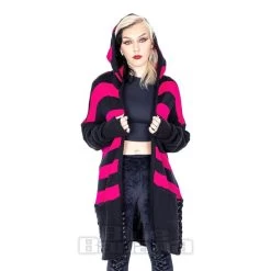 Heartless Willa Striped Cardigan (Black/Pink)