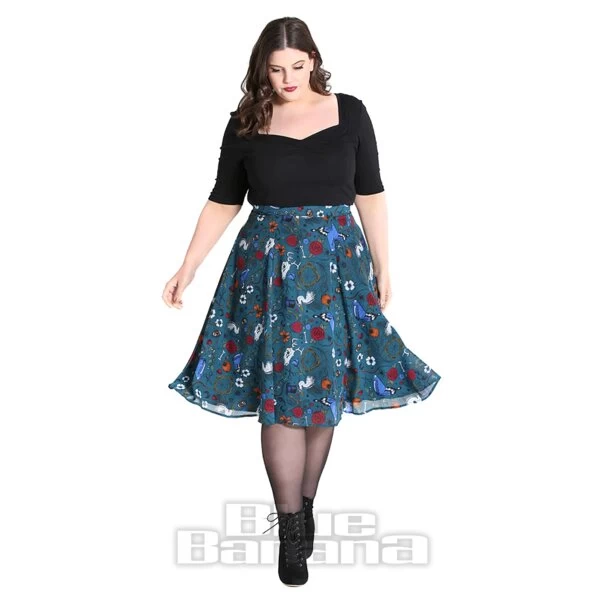 Hell Bunny Sianna Chiffon Skirt (Teal Blue) 7 Hell Bunny Sianna Chiffon Skirt (Teal Blue) - Image 5