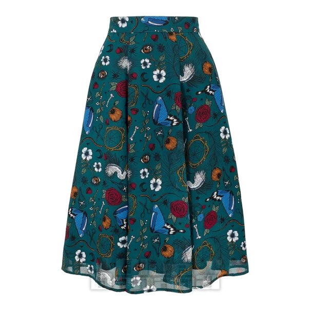 Hell Bunny Sianna Chiffon Skirt (Teal Blue) 10 Hell Bunny Sianna Chiffon Skirt (Teal Blue) - Image 8