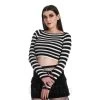 Banned Frances Stripe Jumper (White/Black) -Unique Clothing&Accessories c37b6070f216cea117dd94e829a1