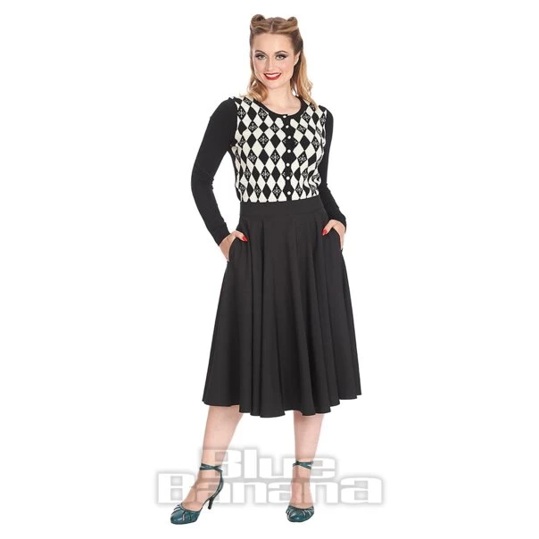 Banned Darts & Checks Cardigan (Black/Cream) 6 Banned Darts & Checks Cardigan (Black/Cream) - Image 4