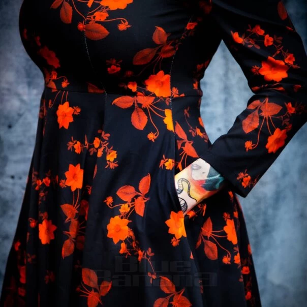 Bleeding Heart Red Flower Dress (Black) 5 Bleeding Heart Red Flower Dress (Black) - Image 3