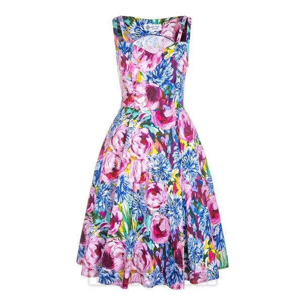 Bleeding Heart Peony Sleeveless Dress (Multicoloured) 3 Bleeding Heart Peony Sleeveless Dress (Multicoloured)