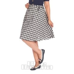 Banned Cherry Check Skirt (Navy)
