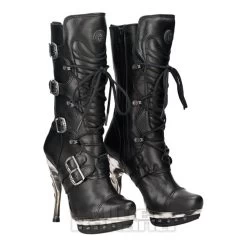 New Rock M-PUNK001-C1 Heeled Boots (Black) -Unique Clothing&Accessories d729943b8dda107cd1c230675299