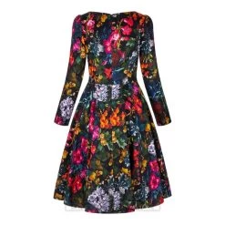 Bleeding Heart Floral Long Sleeve Black Dress (Multicoloured) -Unique Clothing&Accessories d882067b96934b46584ca72c7bf6 150791 a