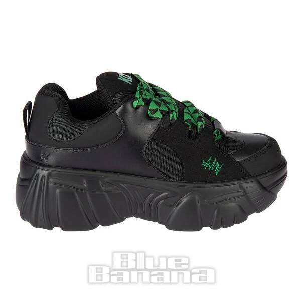 KOI FOOTWEAR Koi Ricta Flip Chunky Sole Trainers (Black/Green) 4 KOI FOOTWEAR Koi Ricta Flip Chunky Sole Trainers (Black/Green) - Image 2