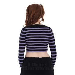 Banned Frances Stripe Jumper (Lilac/Black) -Unique Clothing&Accessories dce2e1b4aba5f48822485f586138