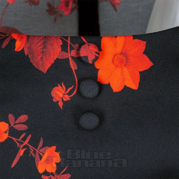 Bleeding Heart Red Flower Dress (Black) 9 Bleeding Heart Red Flower Dress (Black) - Image 7