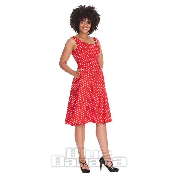 Banned Polka Dot Swing Day Dress (Red) 4 Banned Polka Dot Swing Day Dress (Red) - Image 2