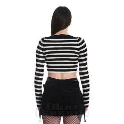Banned Frances Stripe Jumper (White/Black) -Unique Clothing&Accessories e3f6b13555fd83a7cb659625e713