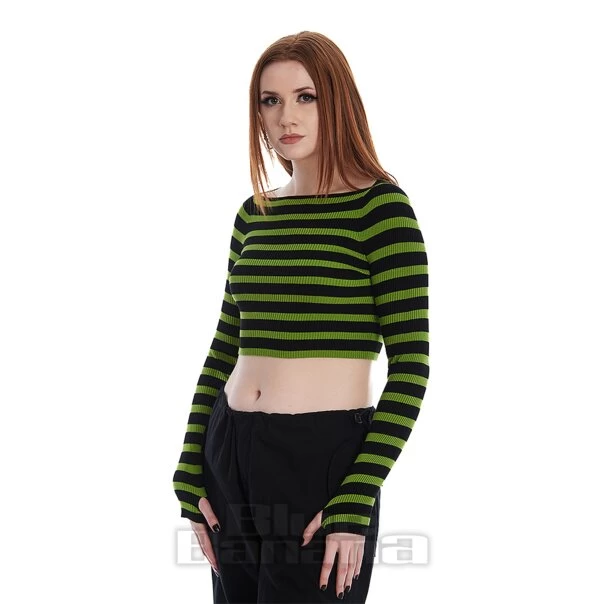 Banned Frances Stripes Jumper (Green/Black) 7 Banned Frances Stripes Jumper (Green/Black) - Image 5