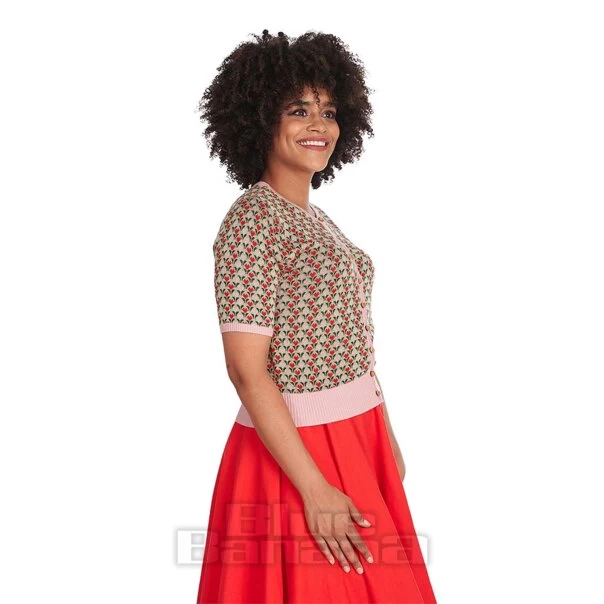 Banned Hearts Cardigan (Cream/Pink) 4 Banned Hearts Cardigan (Cream/Pink) - Image 2