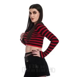 Banned Frances Stripe Jumper (Red/Black) 12 Banned Frances Stripe Jumper (Red/Black) -Unique Clothing&Accessories ef6990f292a2c6da25dda9384765