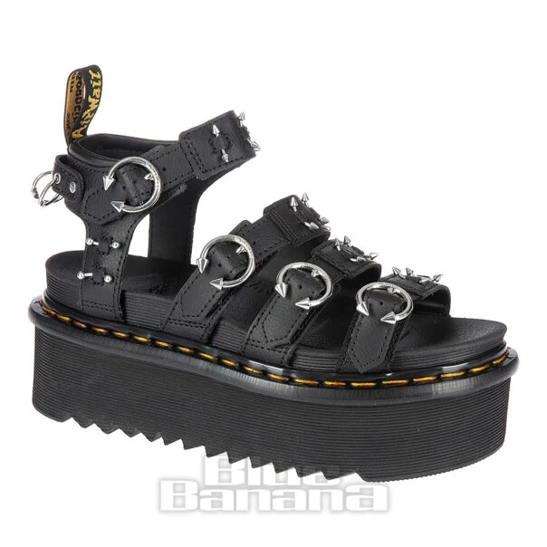Dr. Martens Dr Martens Blaire Quad Hardware Pierced Sandals (Black) 3 Dr. Martens Dr Martens Blaire Quad Hardware Pierced Sandals (Black)