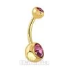 Blue Banana Plasma Gold 1.6mm Double Jewelled Navel Bar (Rose) 2 Blue Banana Plasma Gold 1.6mm Double Jewelled Navel Bar (Rose) -Unique Clothing&Accessories f434c66b4daa3944d628de4f4170