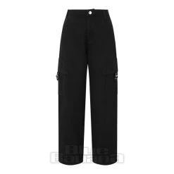 Banned Wide Leg Denim Trousers (Black) -Unique Clothing&Accessories f616258265085018f5dc3a244b58