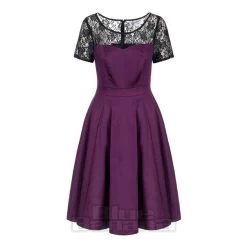 Bleeding Heart Black Lace Dress (Purple)